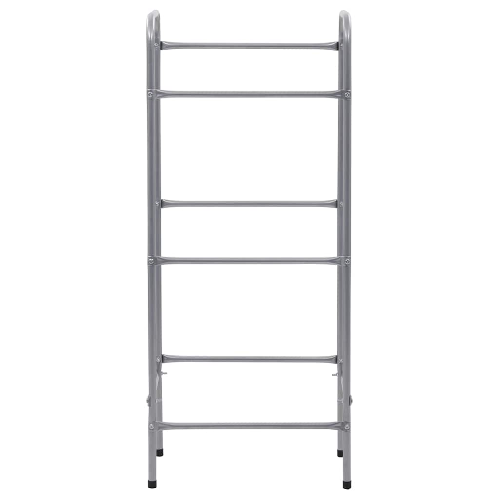 opbevaringsstativ til 3 kasser 50x33x116 cm stål sølvfarvet