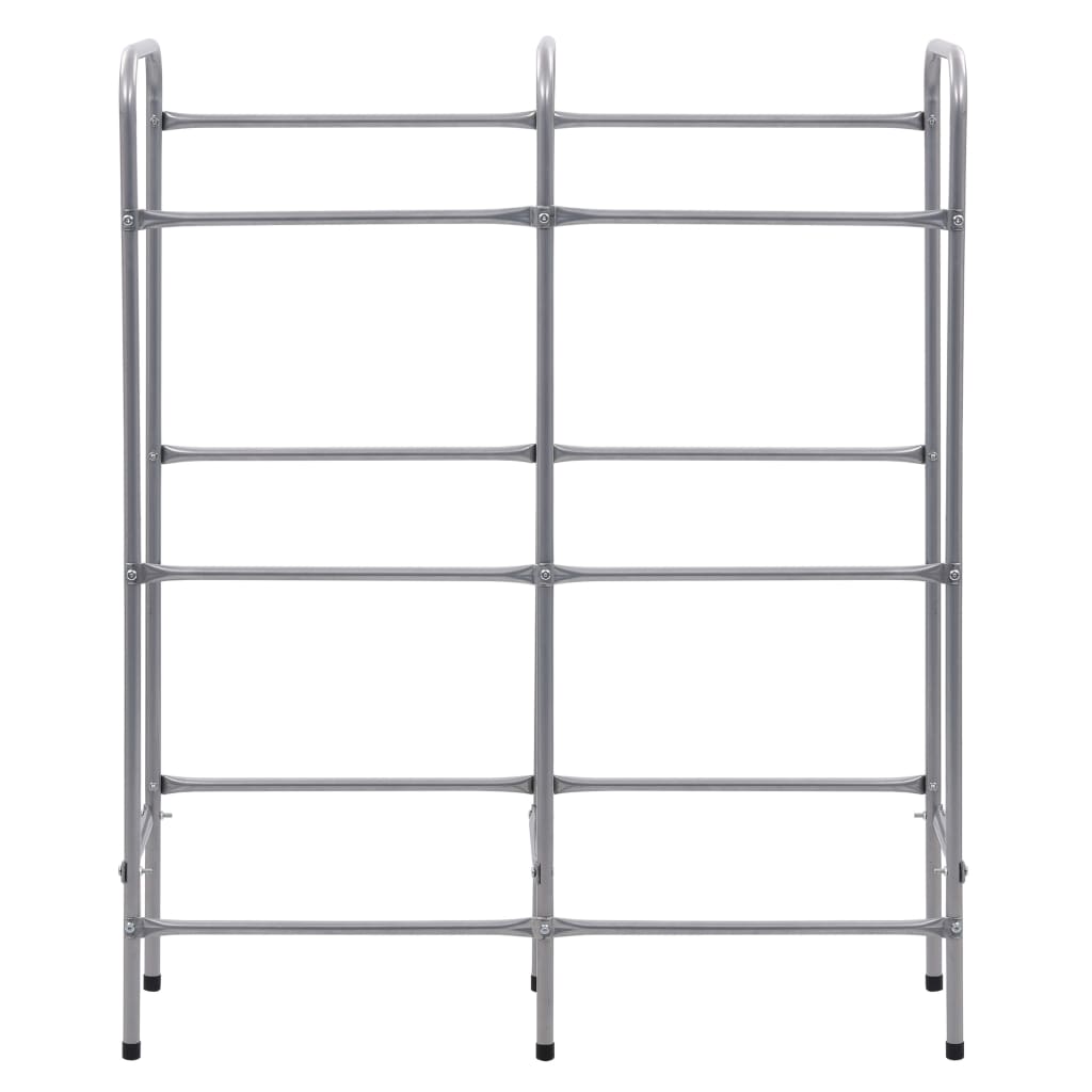 opbevaringsstativ til 6 kasser 96x33x116 cm stål sølvfarvet