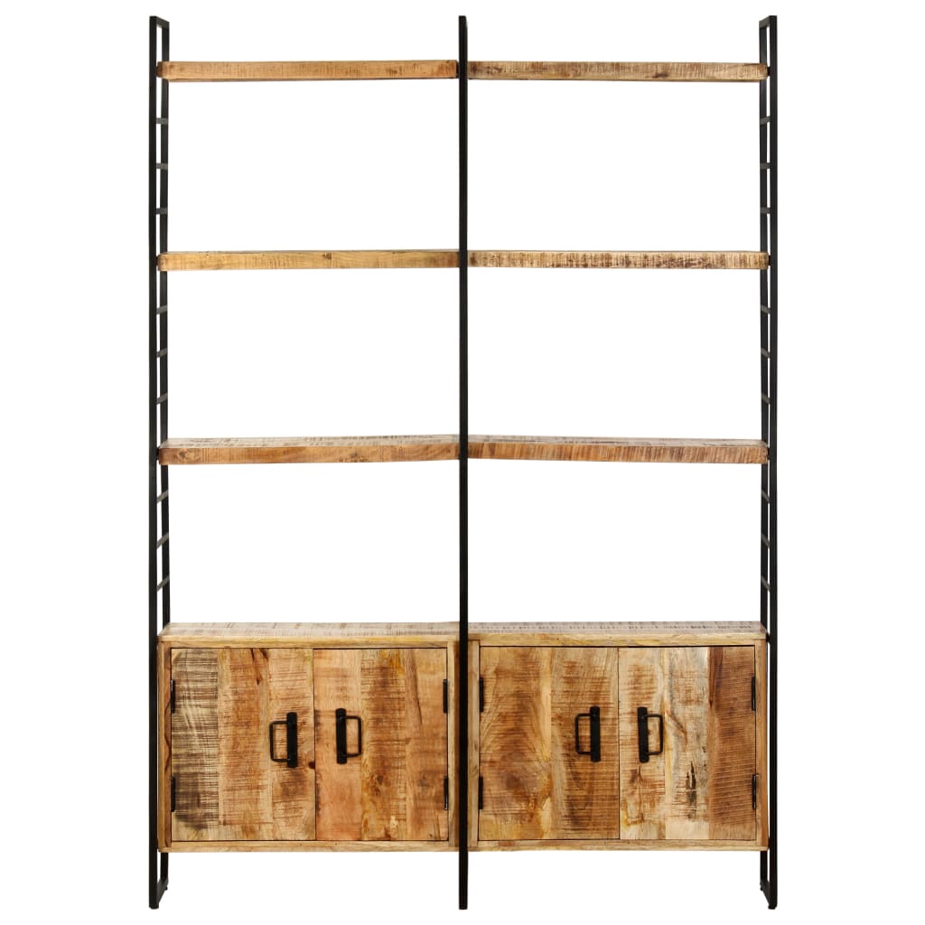 bogreol i 4 niveauer 124 x 30 x 180 cm ru mangotræ