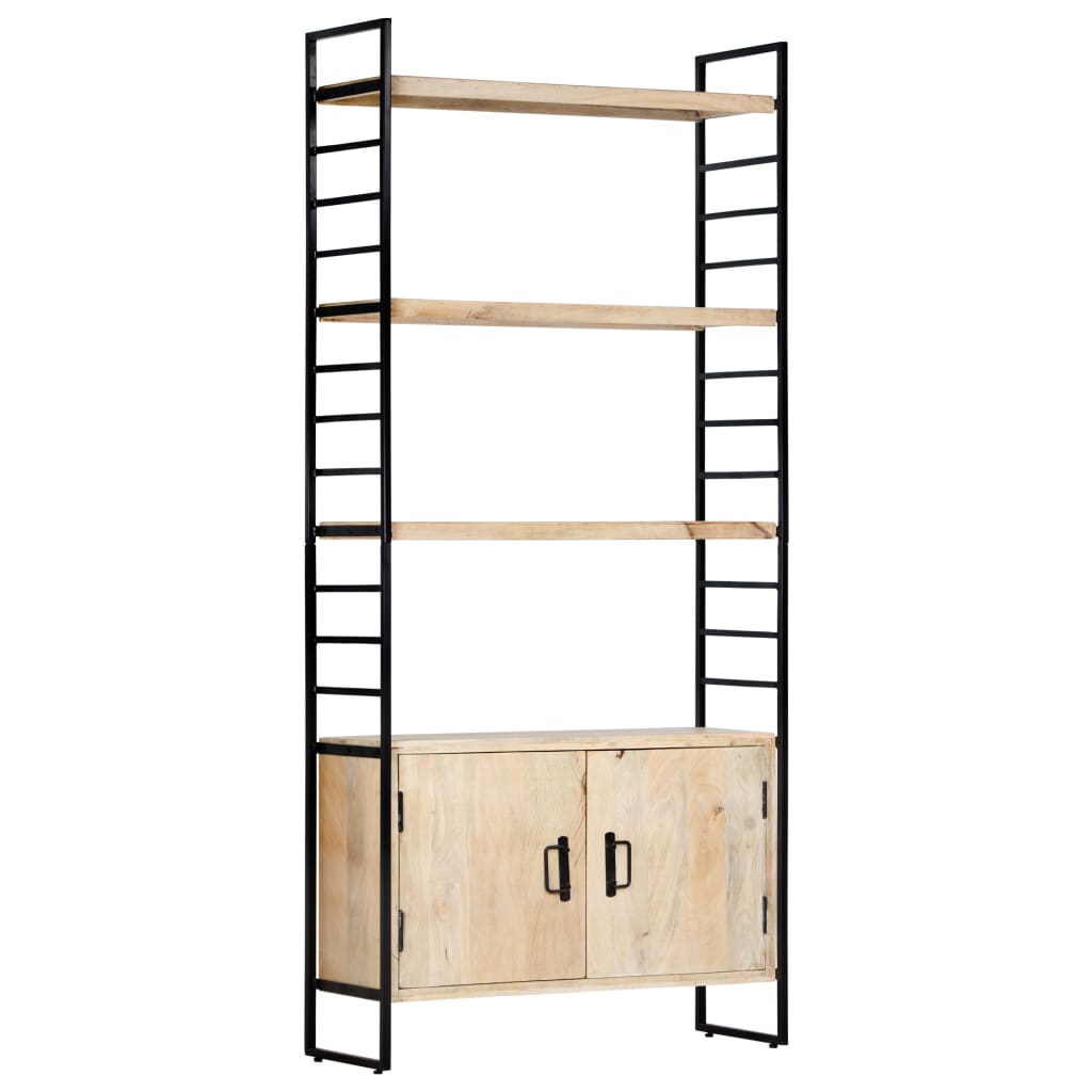bogreol i 4 niveauer 80 x 30 x 180 cm massivt mangotræ