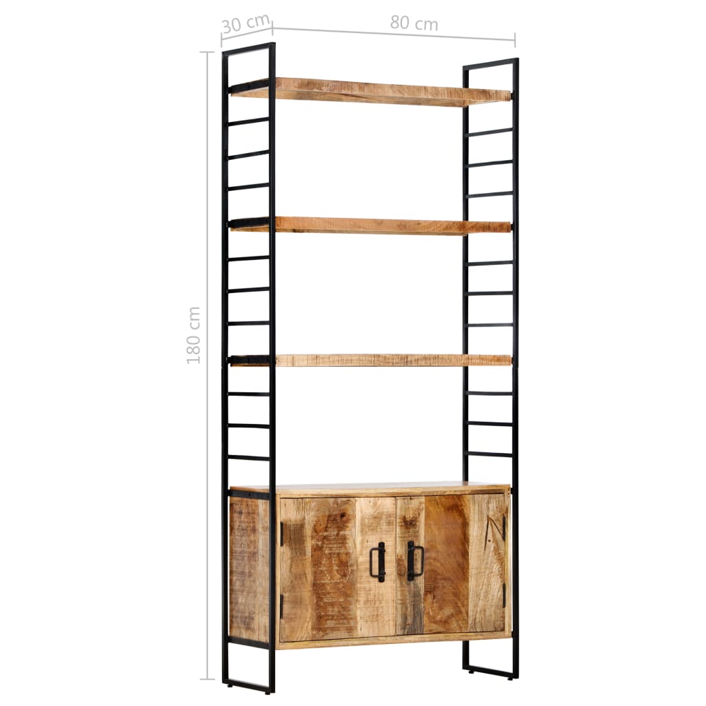 bogreol i 4 niveauer 80 x 30 x 180 cm ru mangotræ