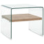 sofabord 50 x 50 x 45 cm hærdet glas transparent