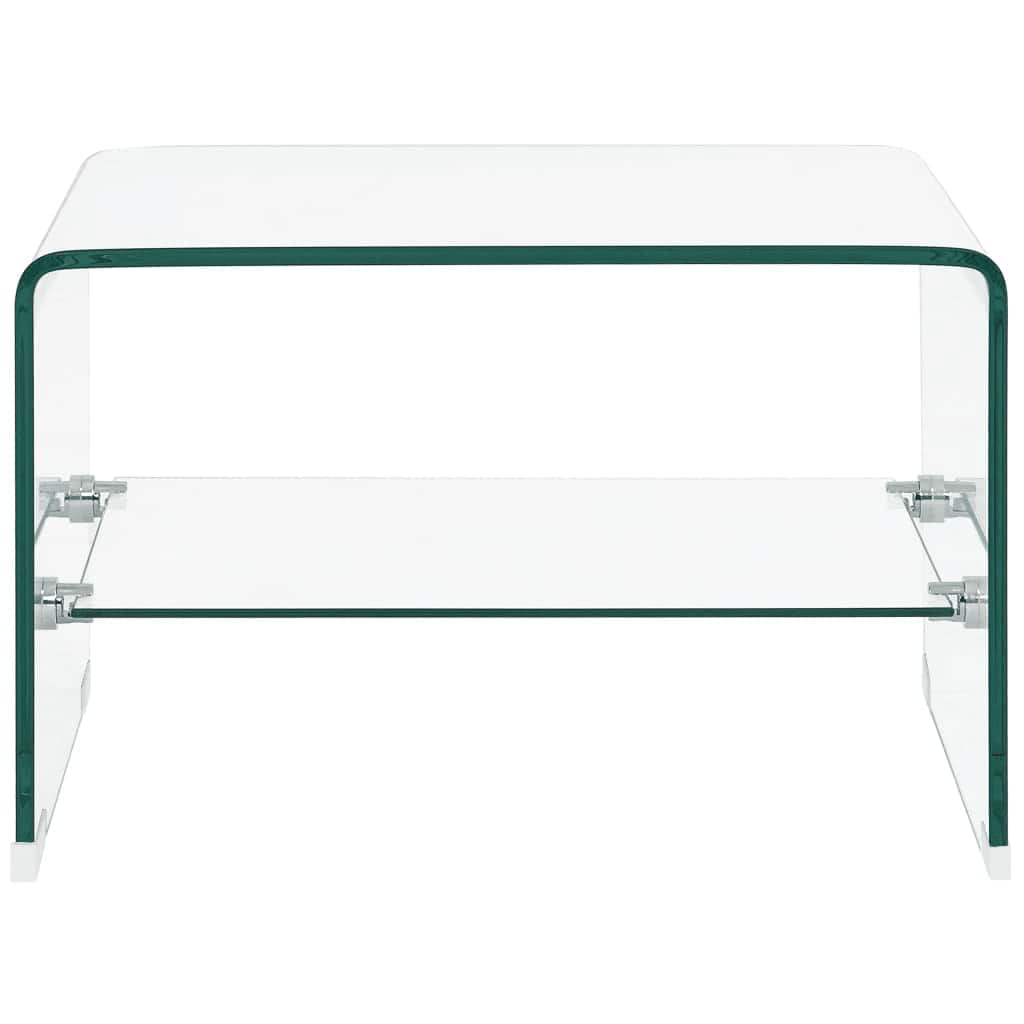 sofabord 50 x 45 x 33 cm hærdet glas transparent