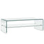 sofabord 98 x 45 x 31 cm hærdet glas transparent