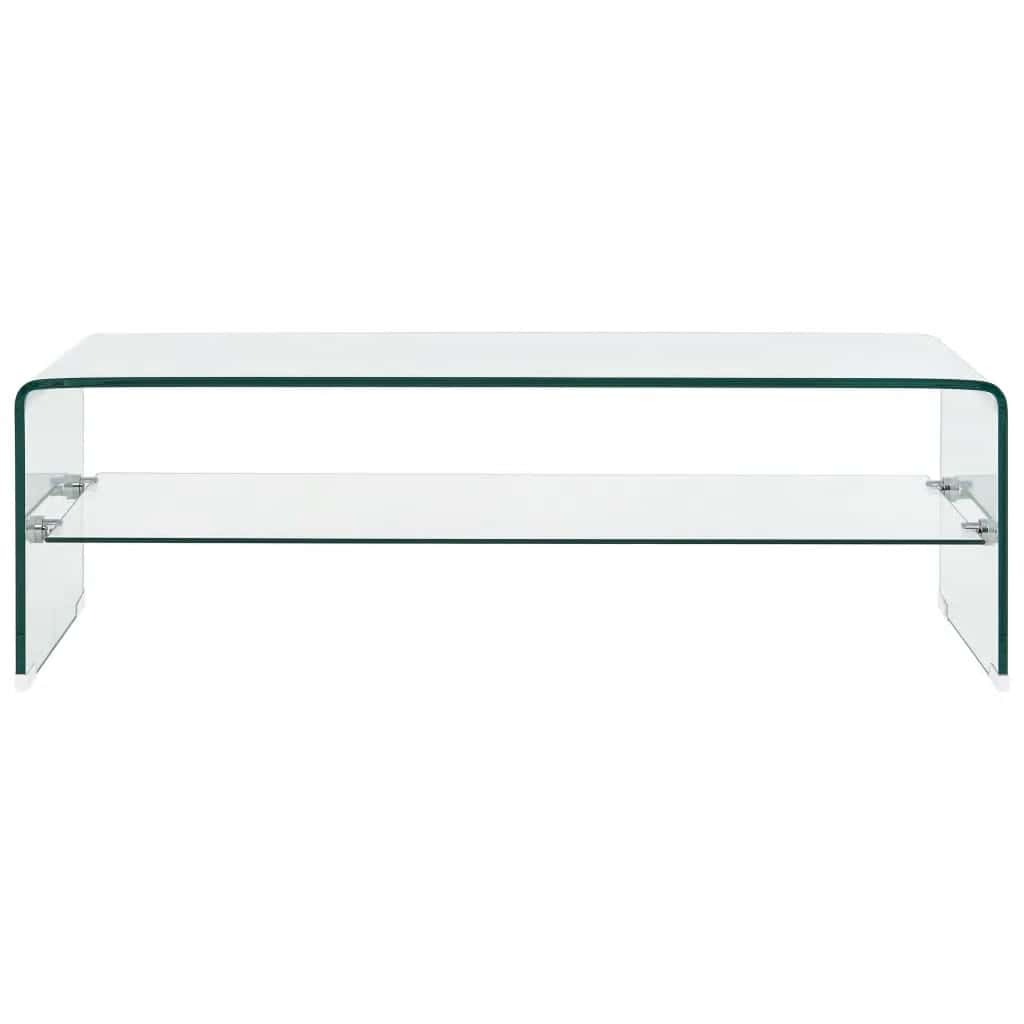sofabord 98 x 45 x 31 cm hærdet glas transparent