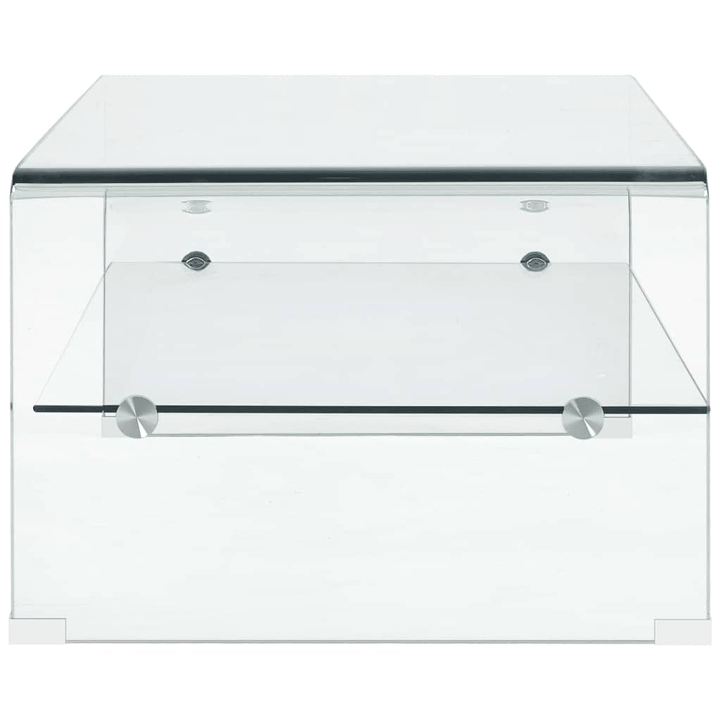 sofabord 98 x 45 x 31 cm hærdet glas transparent