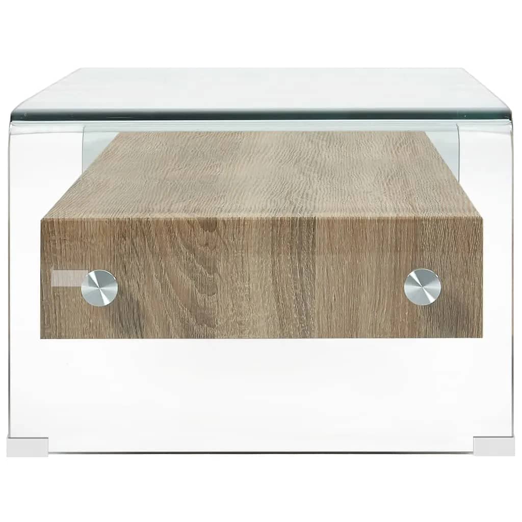 sofabord 98 x 45 x 31 cm hærdet glas transparent