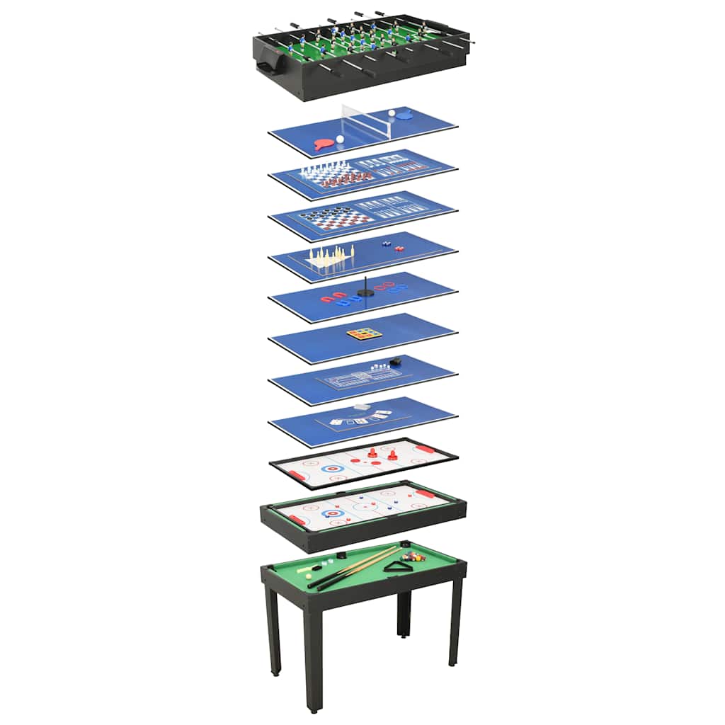 15-i-1 multi-spillebord 121 x 61 x 82 cm sort