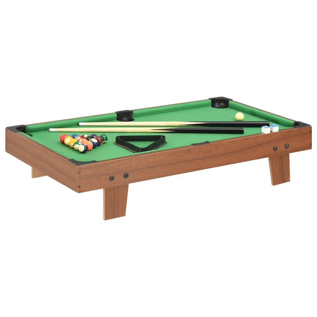 mini-poolbord 92x52x19 cm brun og grøn