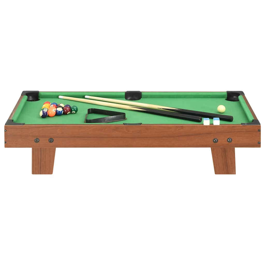 mini-poolbord 92x52x19 cm brun og grøn