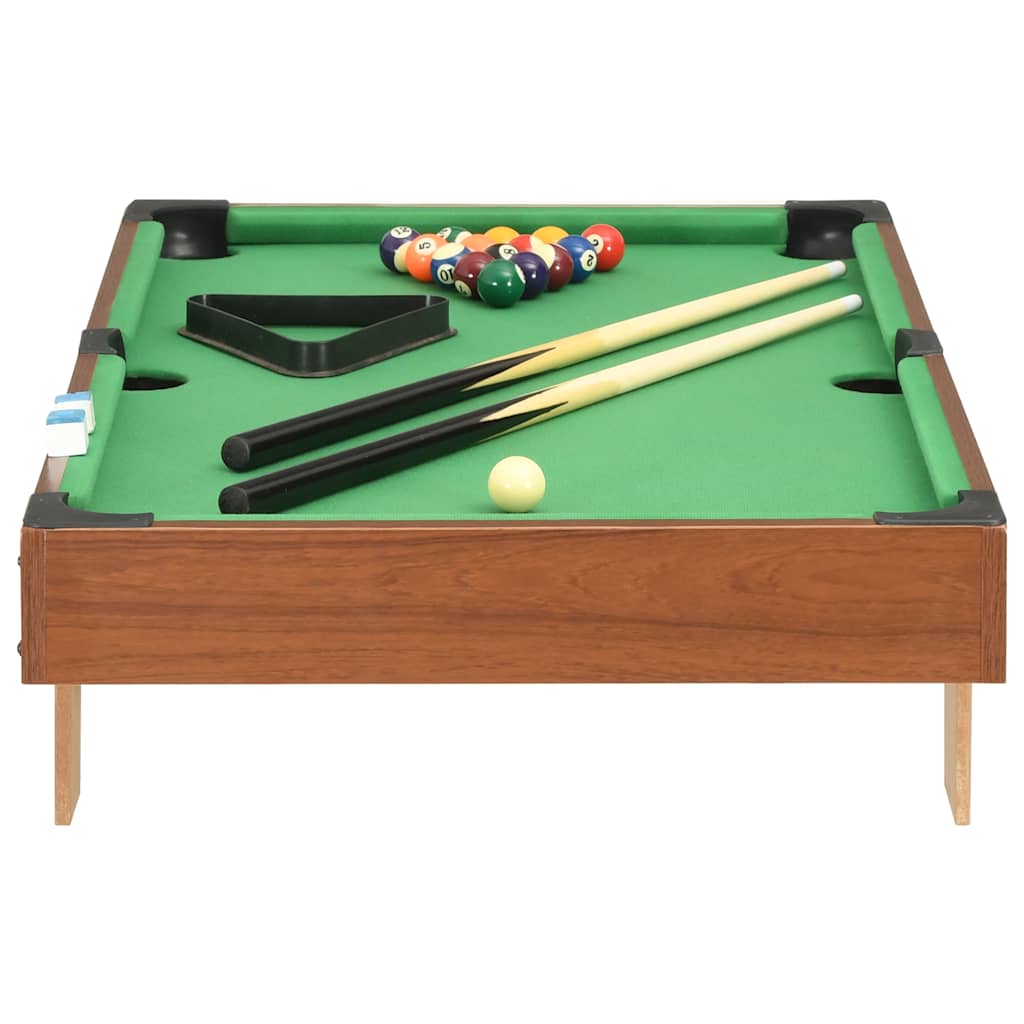 mini-poolbord 92x52x19 cm brun og grøn