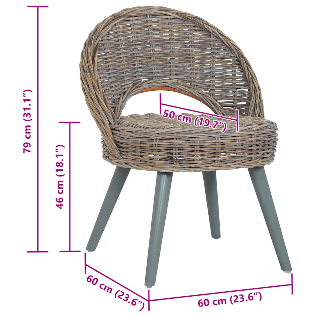 lænestol kubu-rattan grå