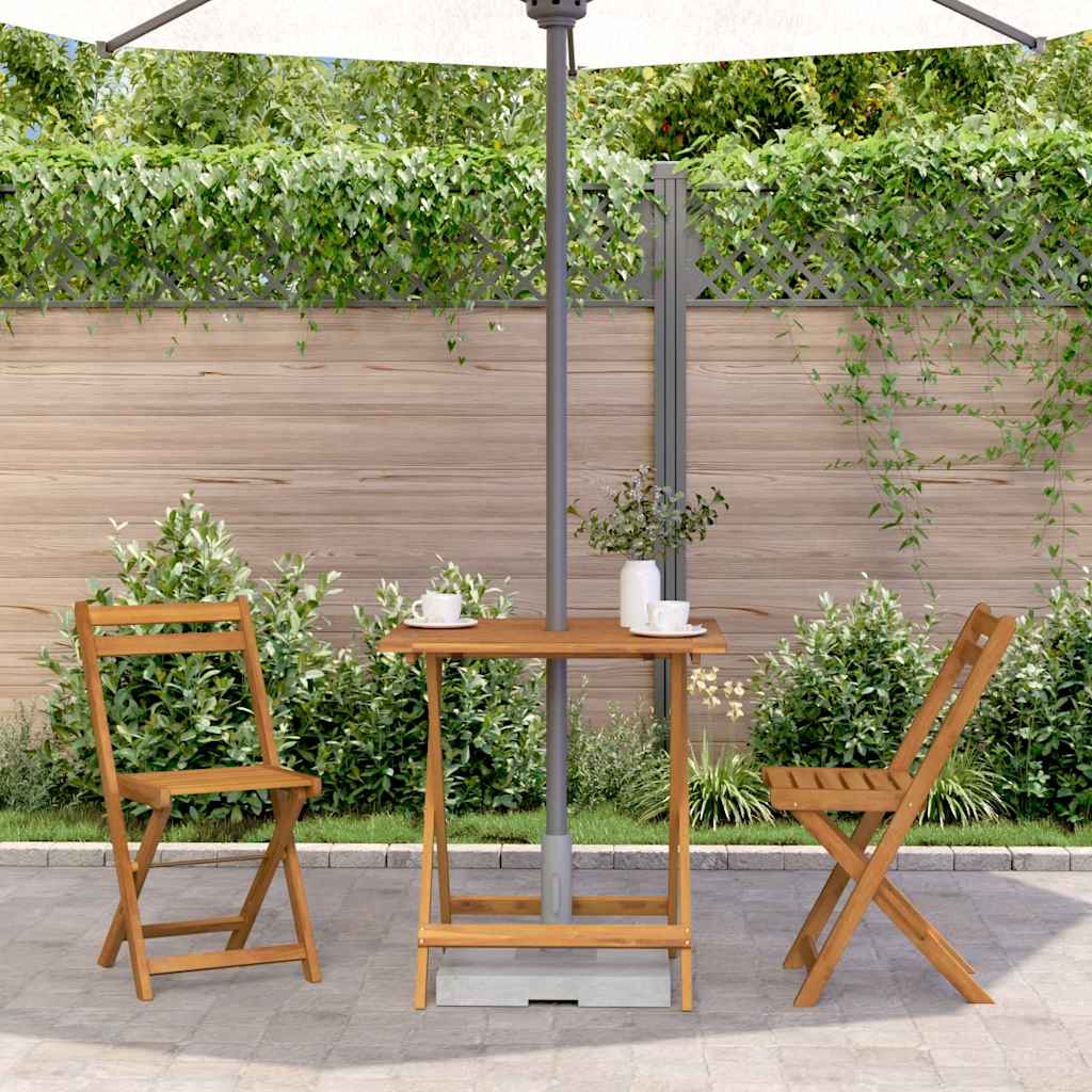 foldbart havebord 70 x 70 x 75 cm massivt akacietræ