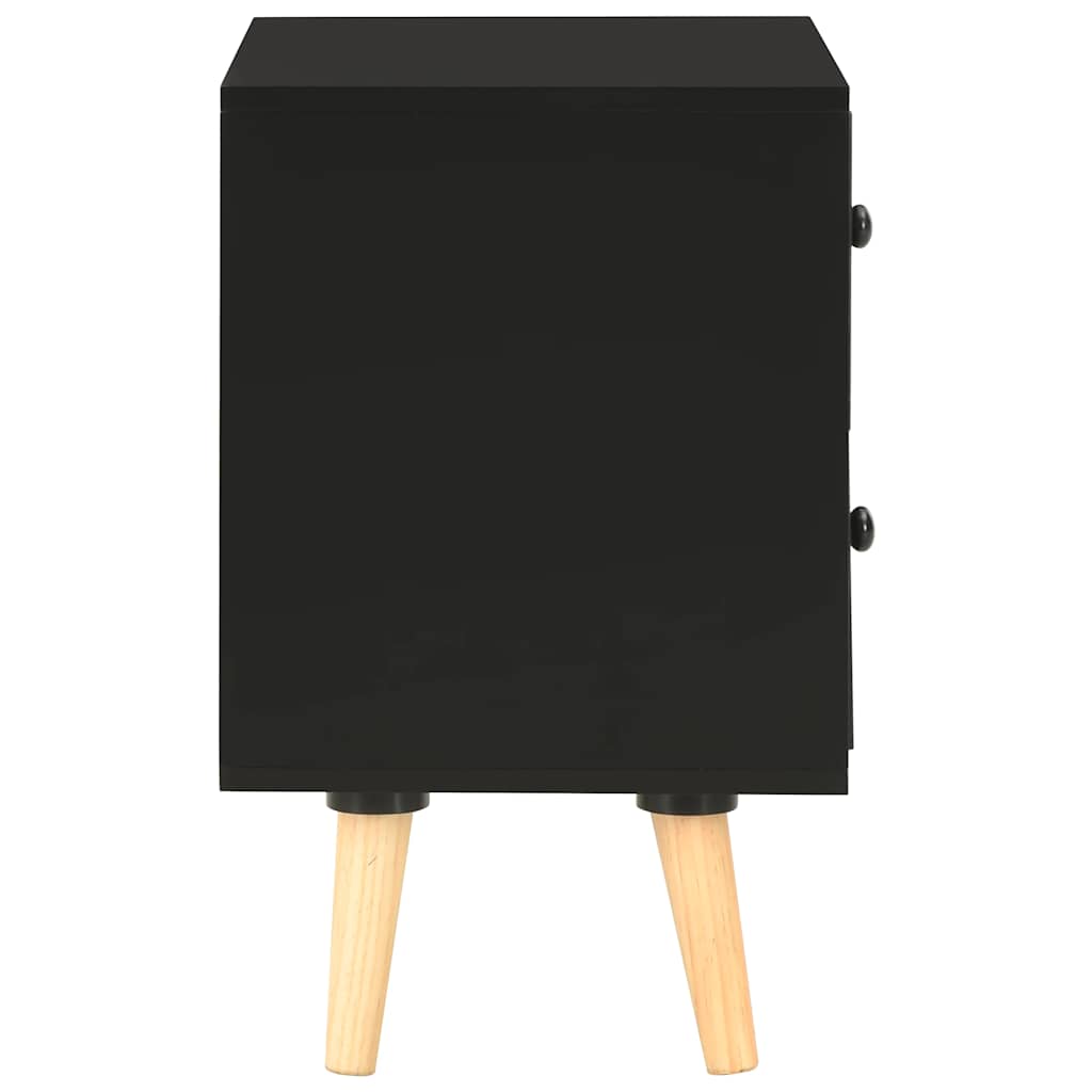 sengeskabe 2 stk. 40 x 30 x 50 cm massivt fyrretræ sort