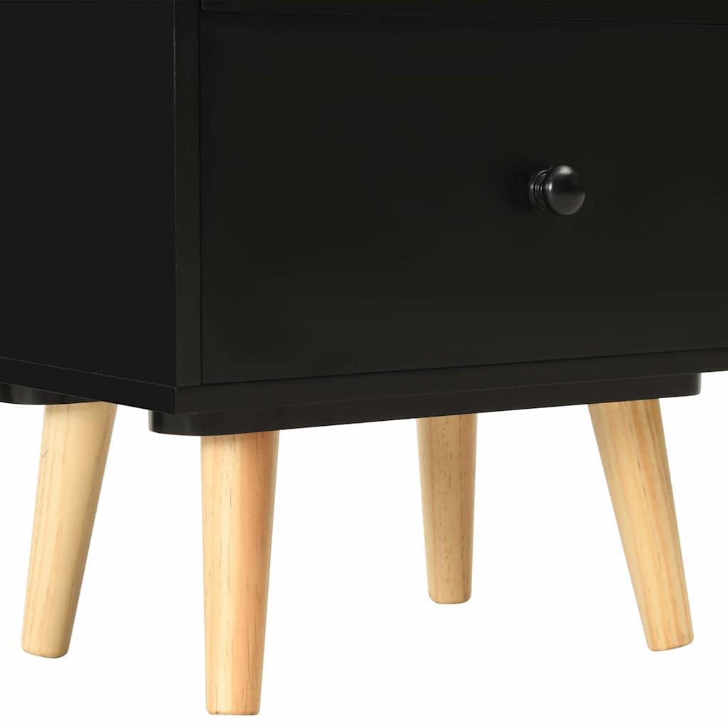 sengeskabe 2 stk. 40 x 30 x 50 cm massivt fyrretræ sort