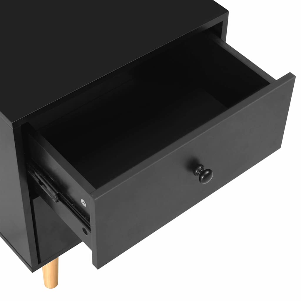 sengeskabe 2 stk. 40 x 30 x 50 cm massivt fyrretræ sort