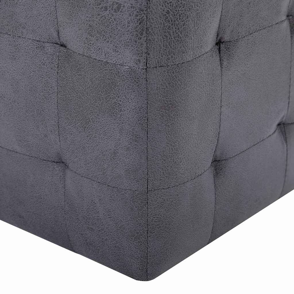 puf 2 stk. 30 x 30 x 30 cm imiteret ruskind