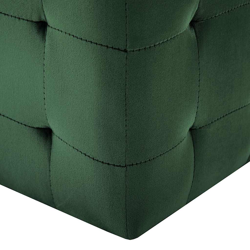 puf 2 stk. 30 x 30 x 30 cm fløjlsstof grøn