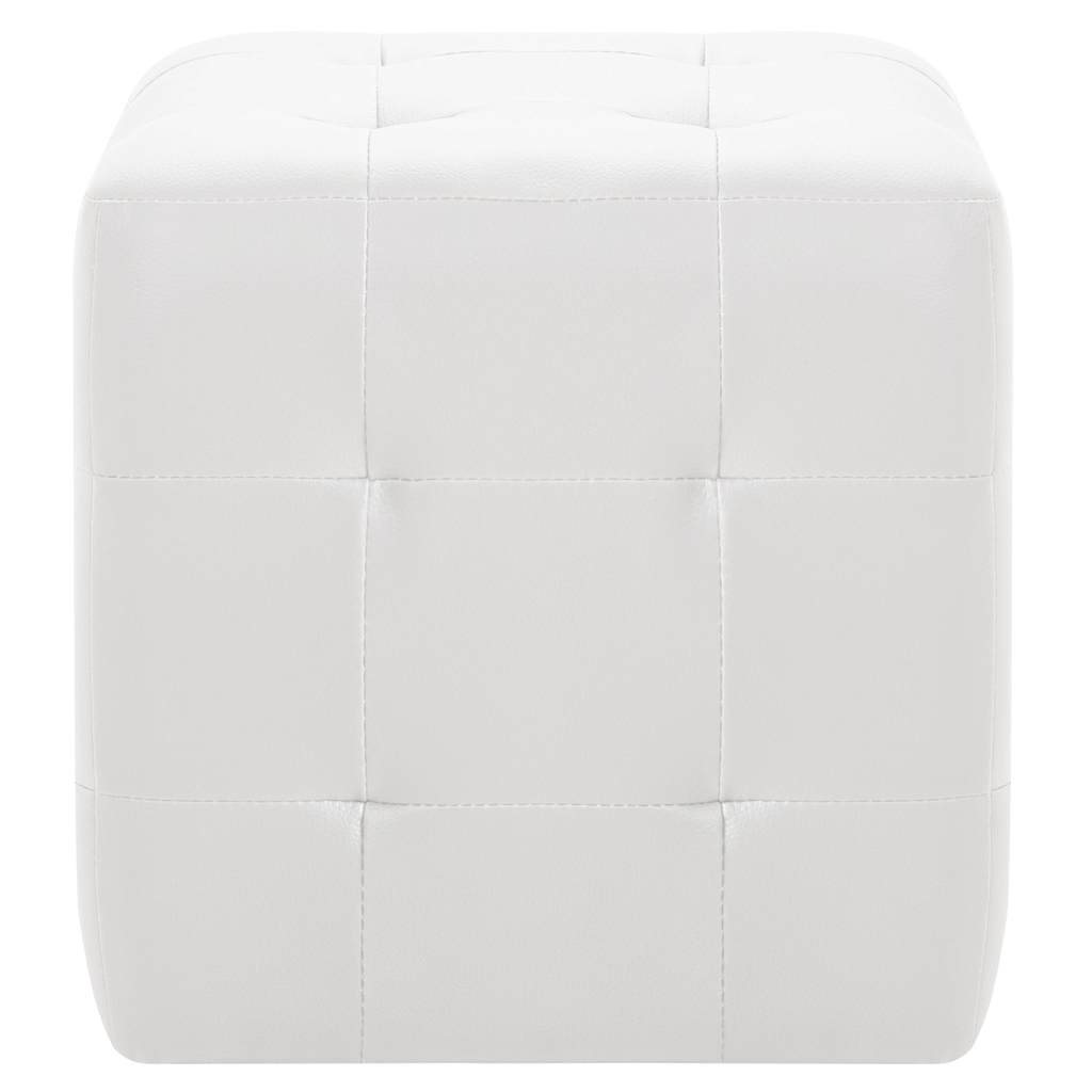 puf 2 stk. 30 x 30 x 30 cm kunstlæder hvid