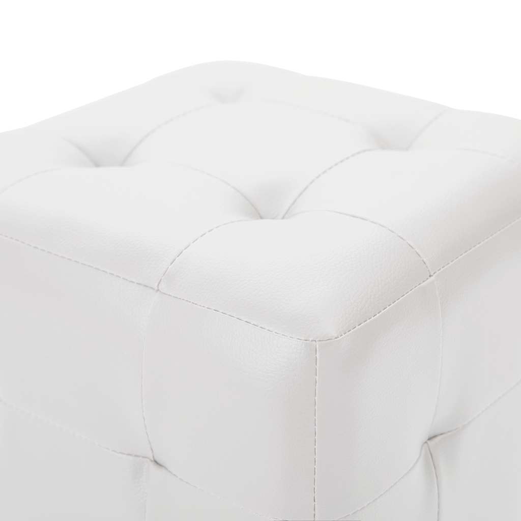 puf 2 stk. 30 x 30 x 30 cm kunstlæder hvid