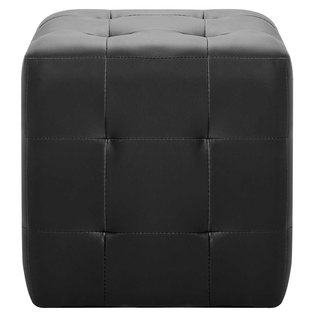 puf 2 stk. 30 x 30 x 30 cm kunstlæder sort