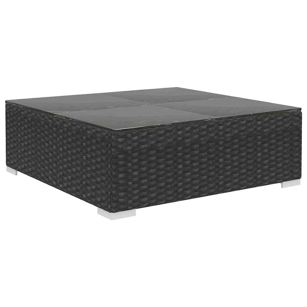 haveloungesæt 9 dele med hynder polyrattan sort