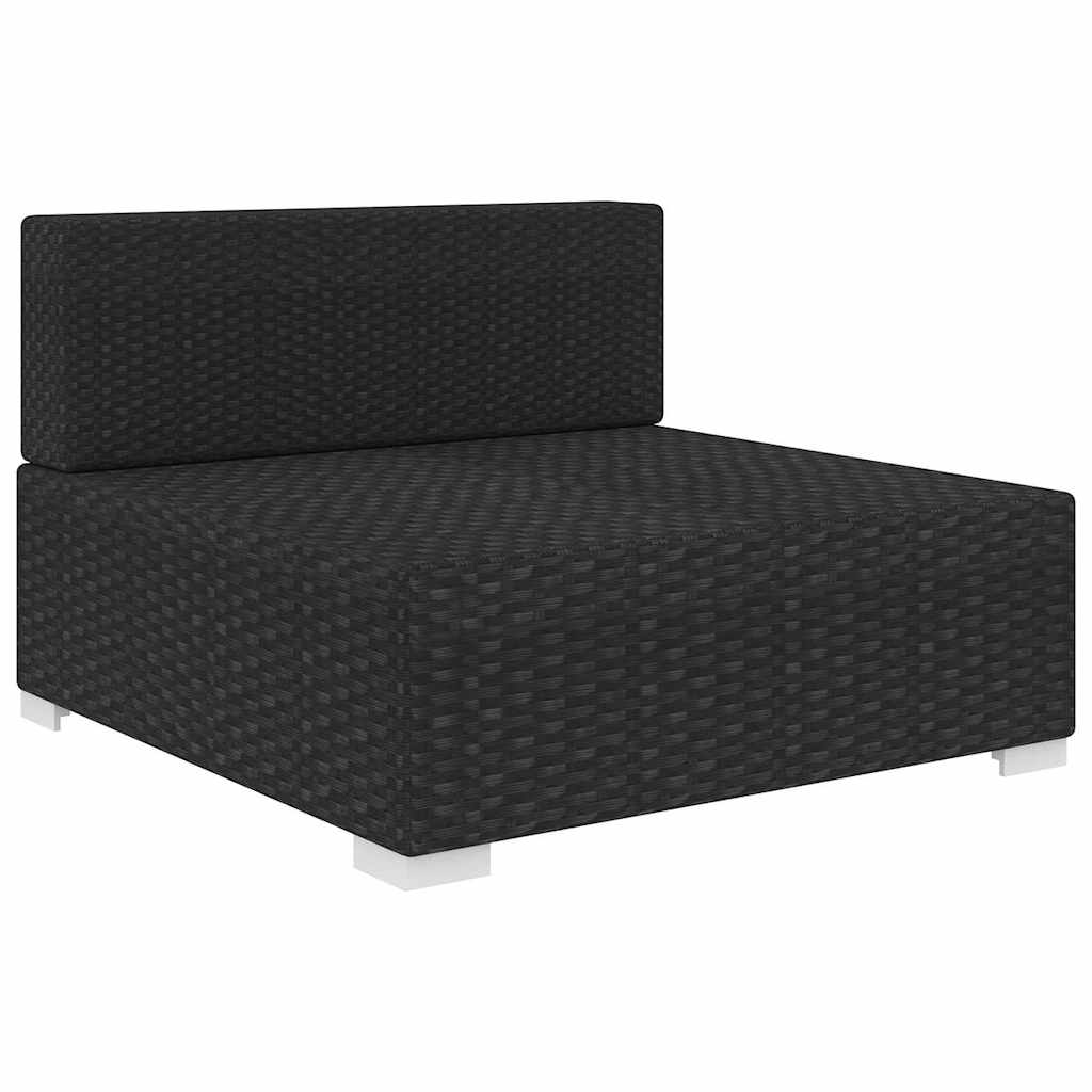 midtersæde til sofa 1 stk. med hynder polyrattan sort