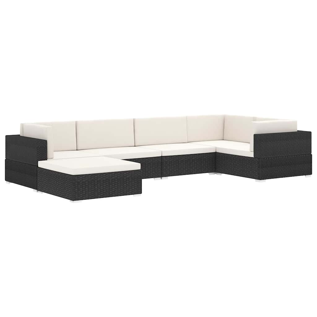 midtersæde til sofa 1 stk. med hynder polyrattan sort