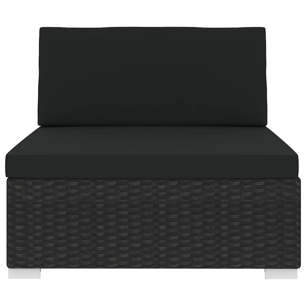 midtersæde til sofa 1 stk. med hynder polyrattan sort