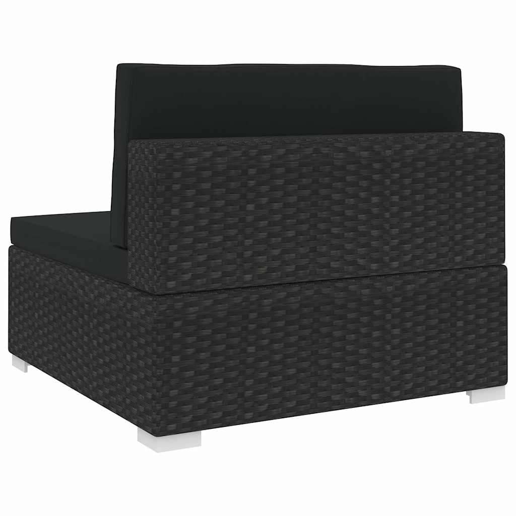 midtersæde til sofa 1 stk. med hynder polyrattan sort