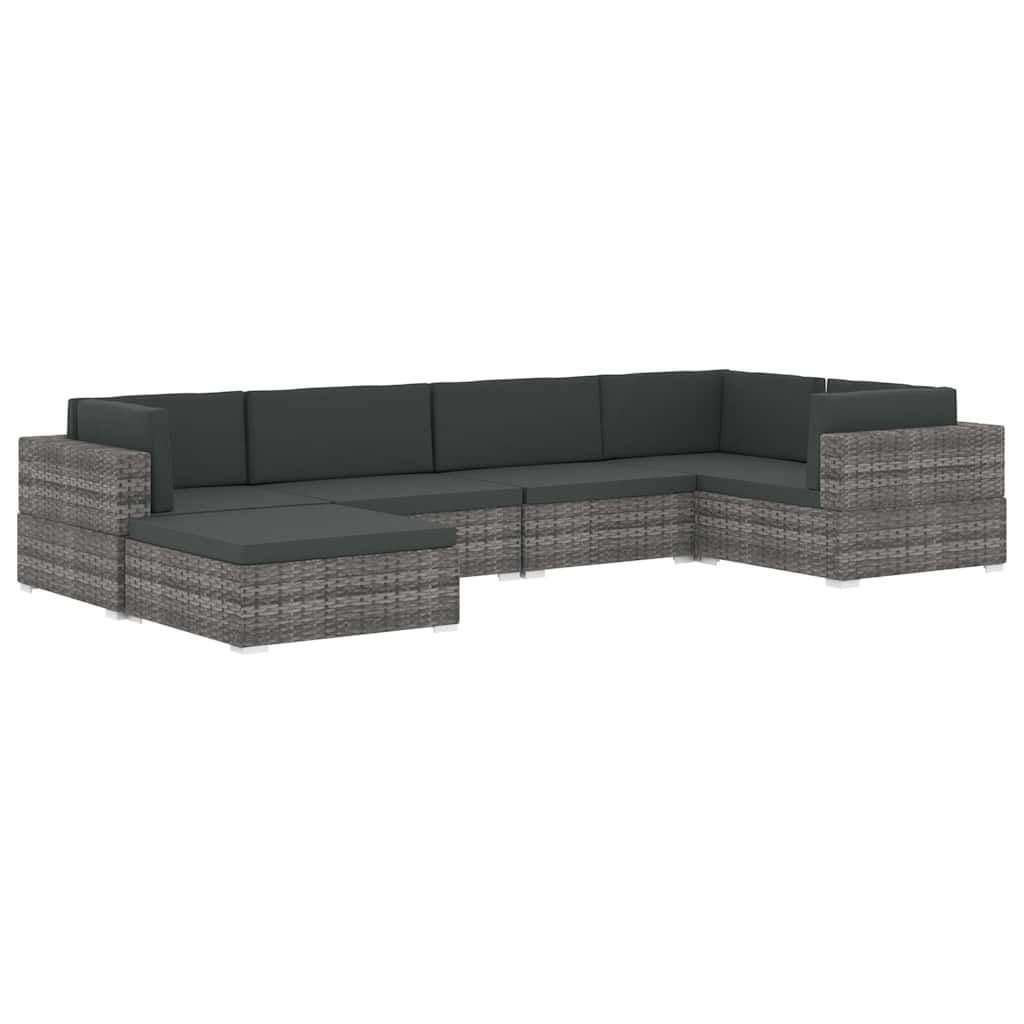 midtersæde til sofa 1 stk. med hynder polyrattan sort