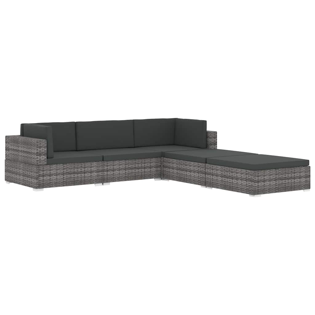 midtersæde til sofa 1 stk. med hynder polyrattan sort