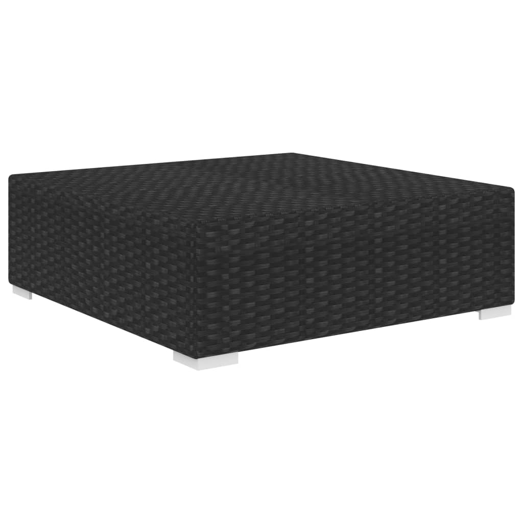 fodskammel til sofa1 stk. med hynde polyrattan sort