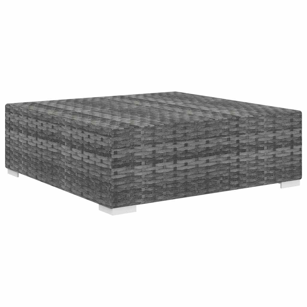 fodskammel med hynde polyrattan grå