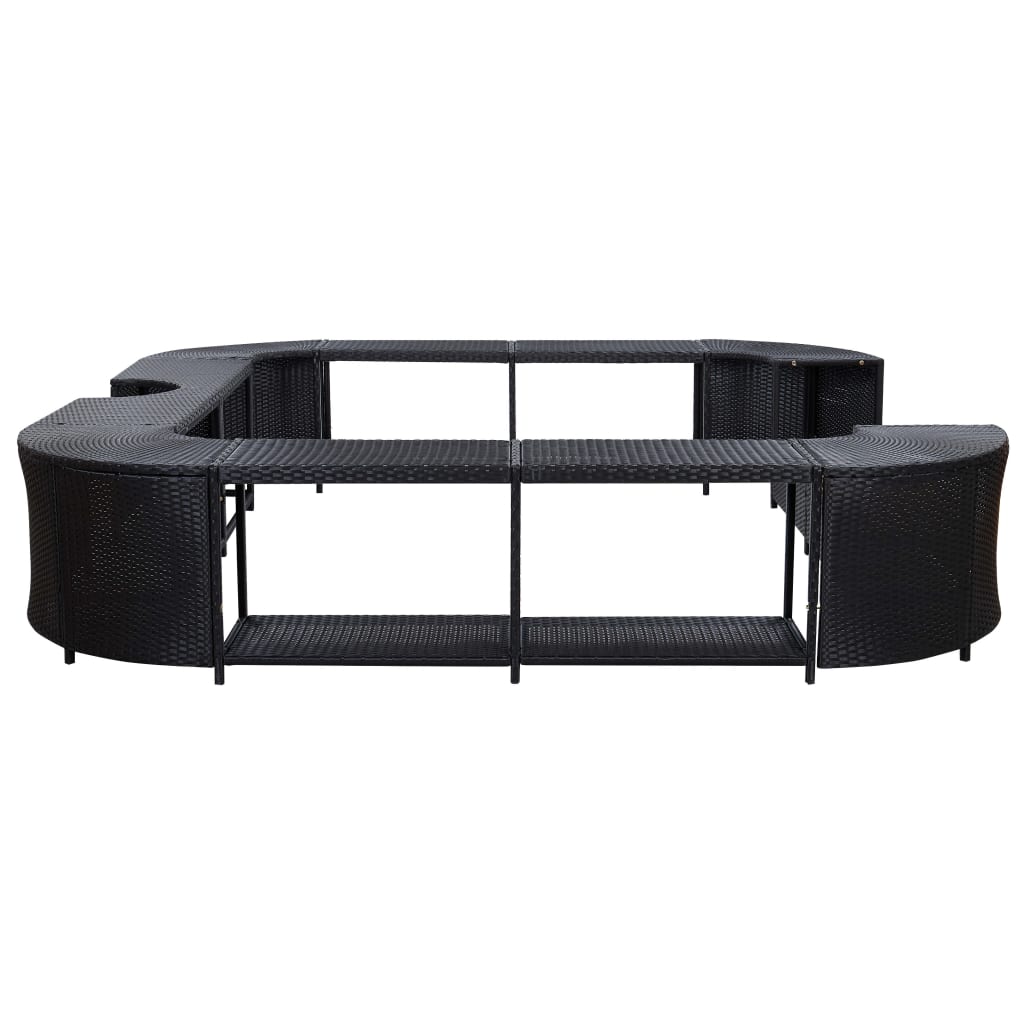 omkrans til spabad 268x268x55 cm polyrattan sort