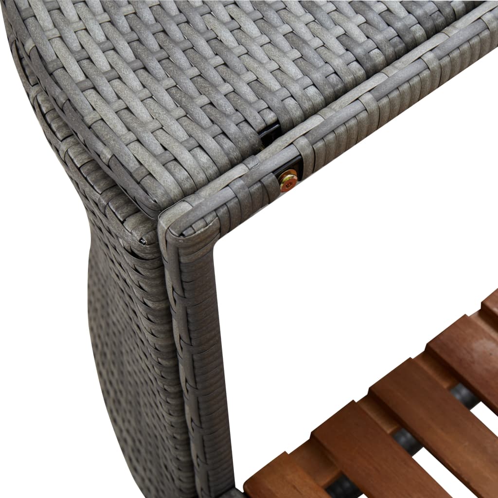 omkrans til spabad 268x268x55 cm polyrattan grå
