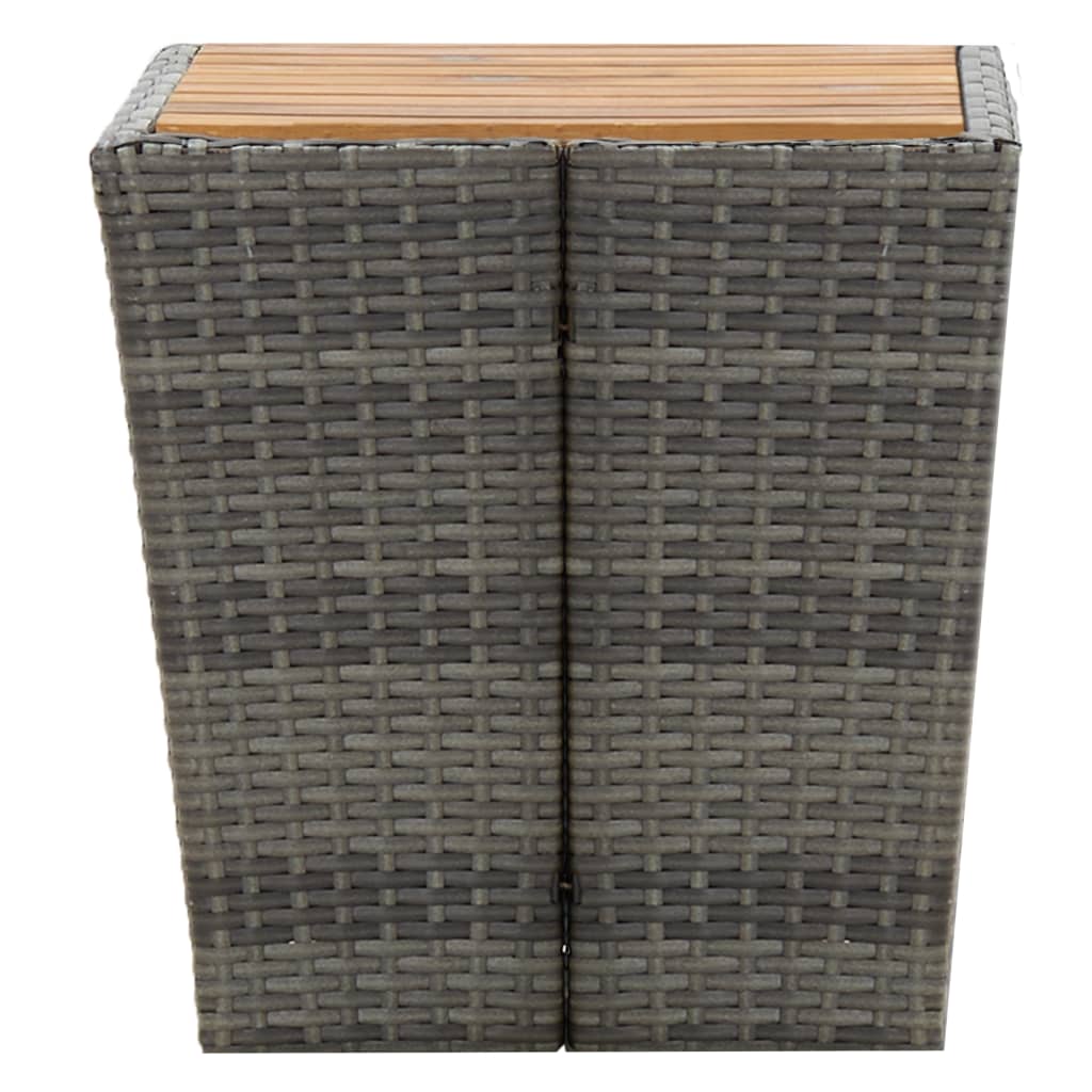 tebord 41,5x41,5x43 cm polyrattan og massivt akacietræ grå
