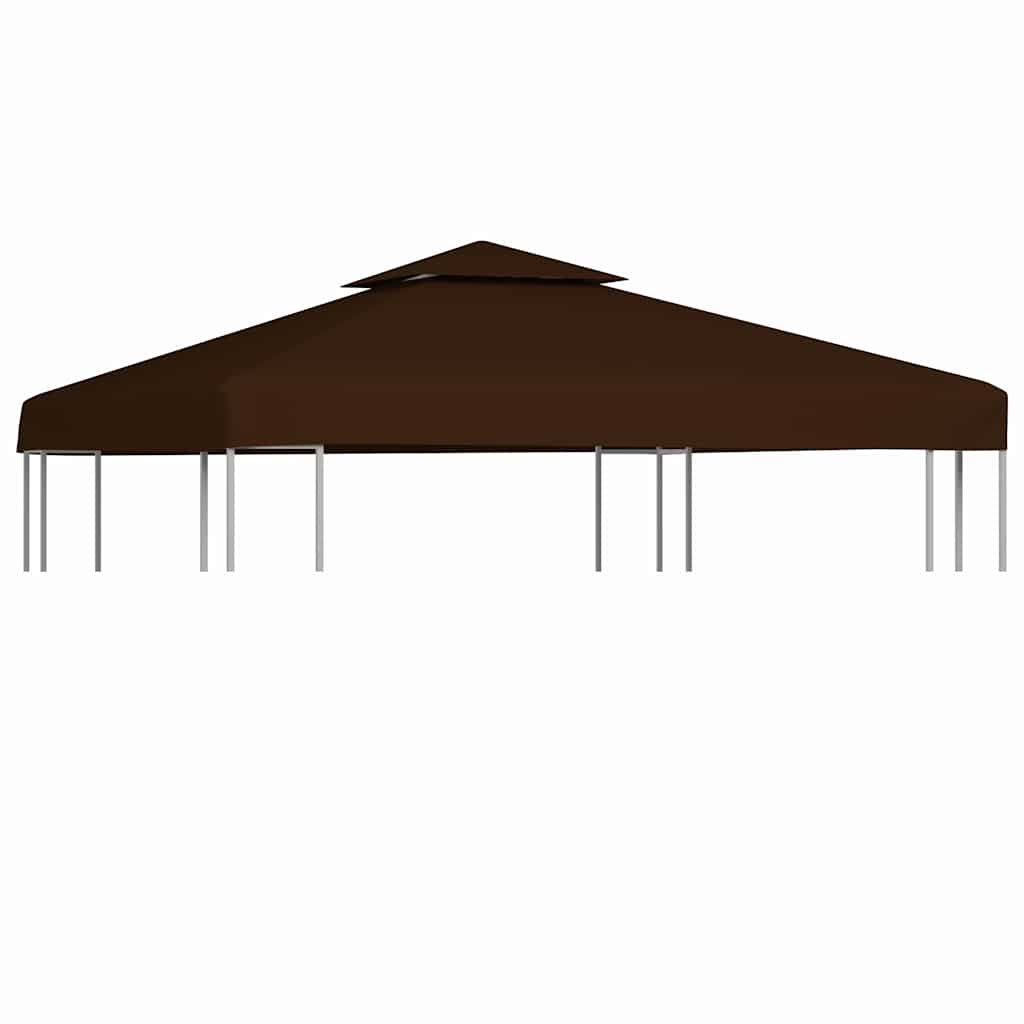 pavillontopdække 2 niveauer 3x3 m 310 g/m² brun