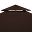 pavillontopdække 2 niveauer 3x3 m 310 g/m² brun