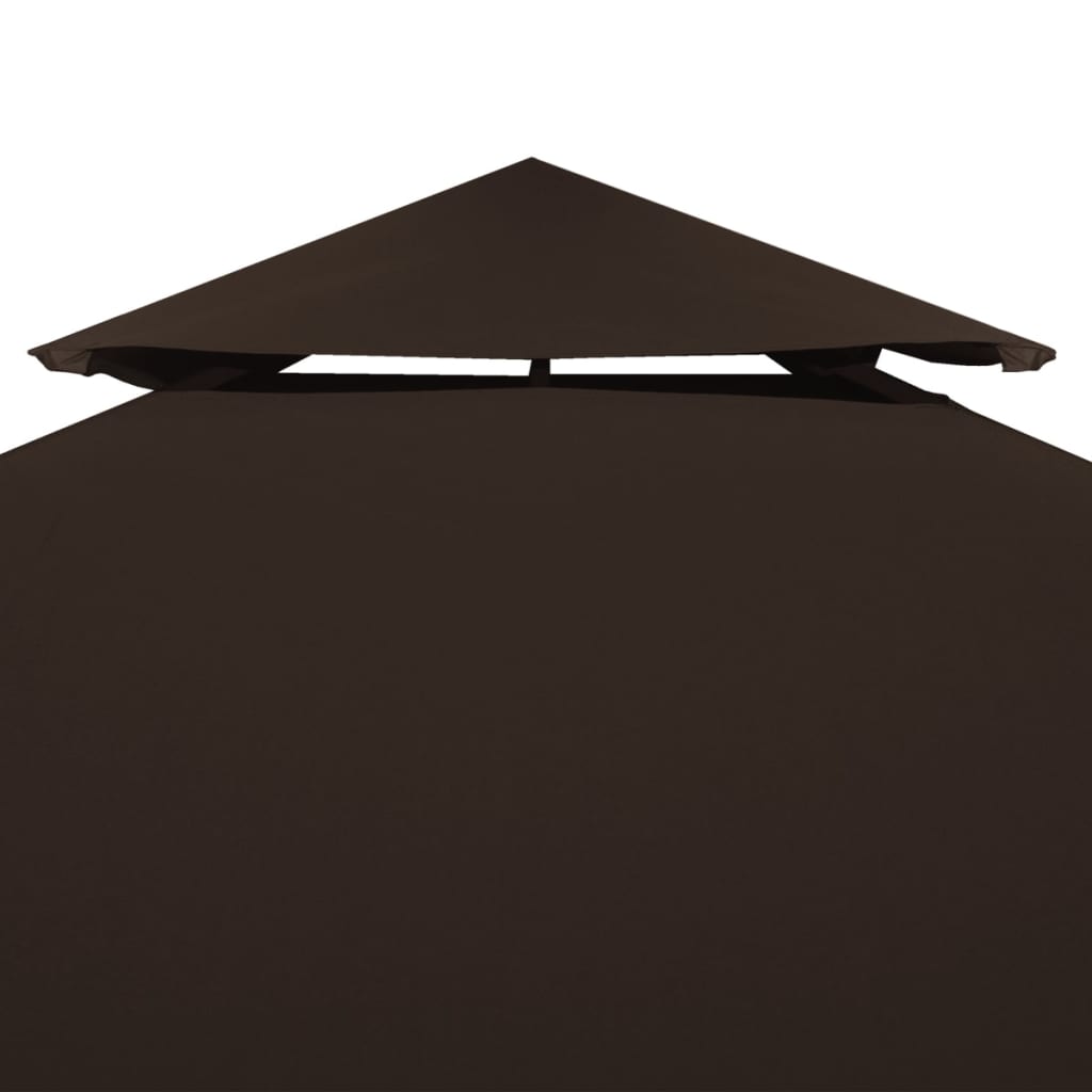 pavillontopdække 2 niveauer 3x3 m 310 g/m² brun