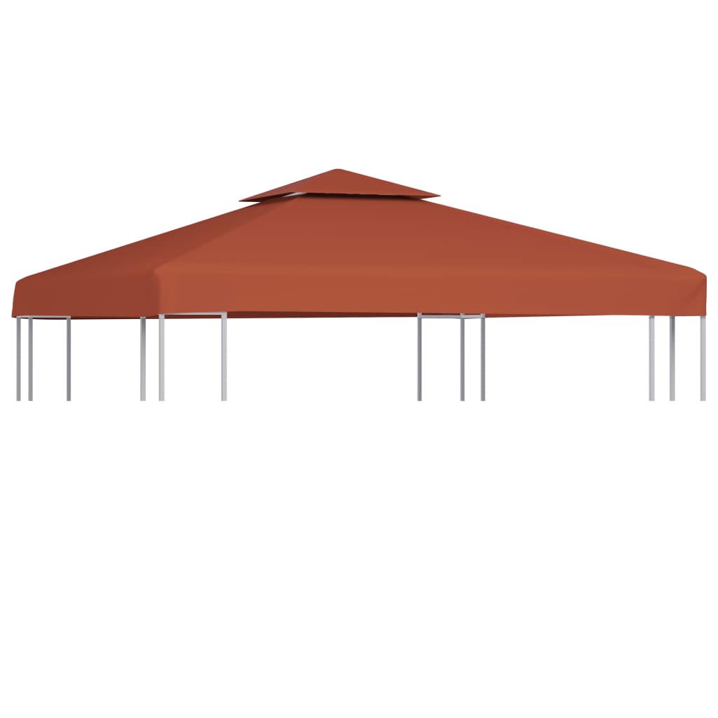 pavillontopdække 2 niveauer 3x3 m 310 g/m² terrakotta