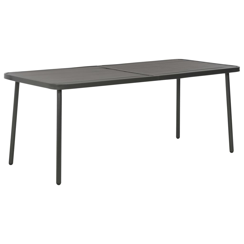 havebord 180 x 83 x 72 cm stål mørkegrå