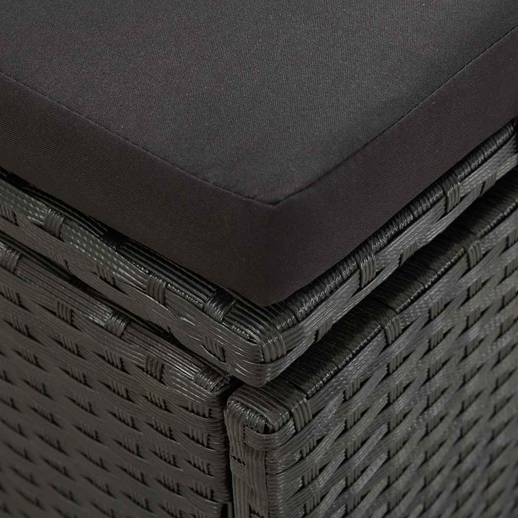 solseng med hynder polyrattan sort