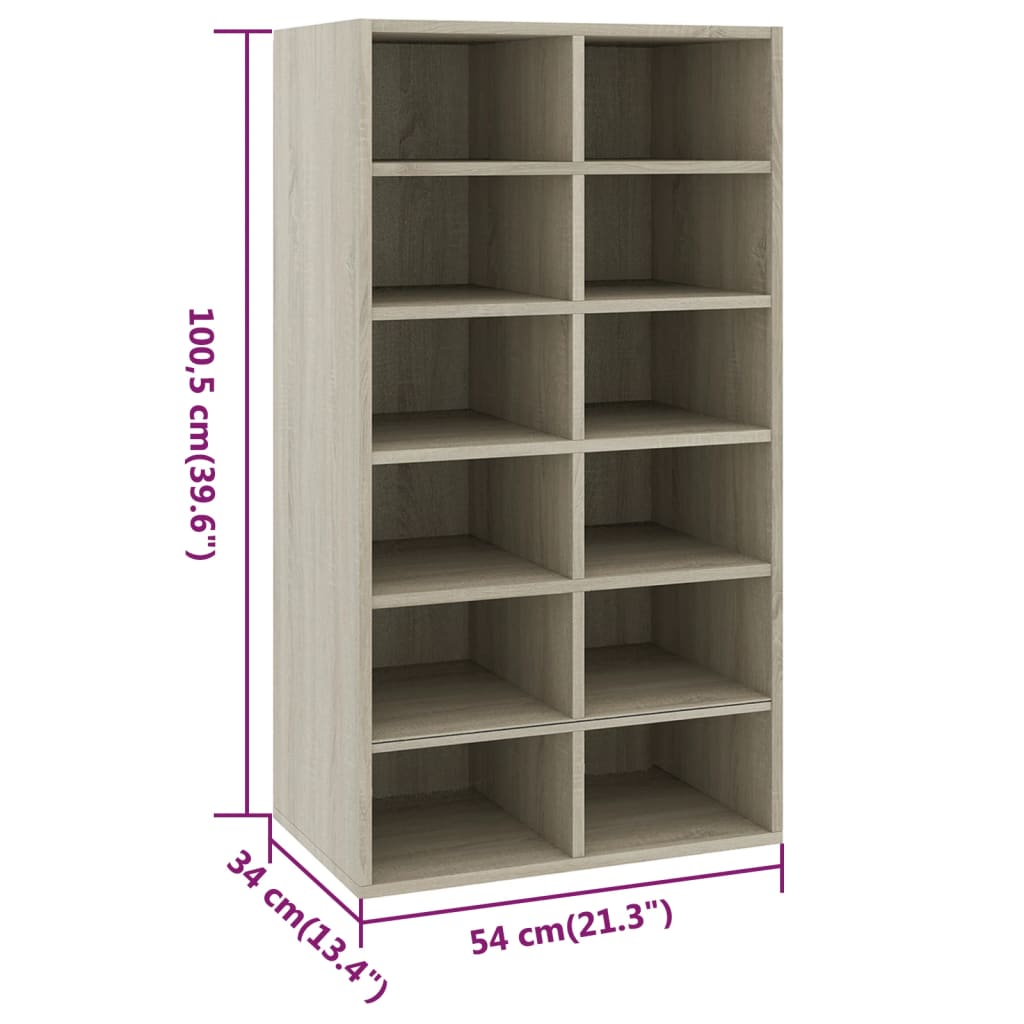 skoreol 54x34x100,5 cm konstrueret træ sonoma-eg