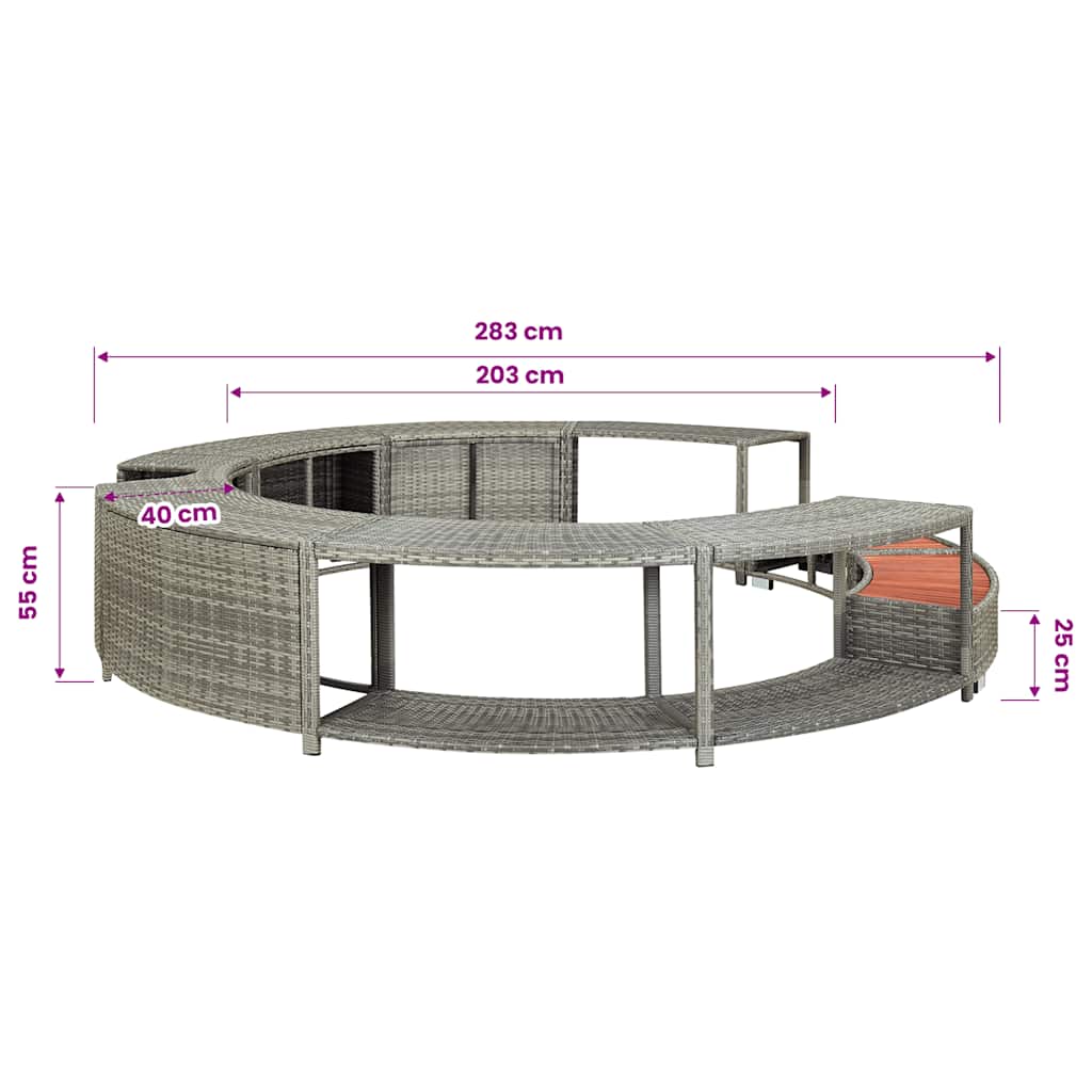 spakant polyrattan grå