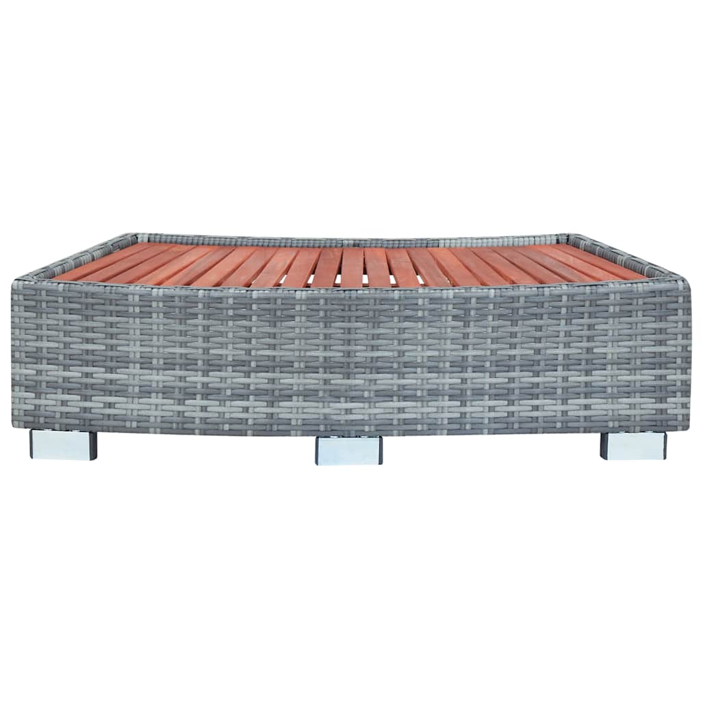 spatrin i polyrattan 92 x 45 x 25 cm grå