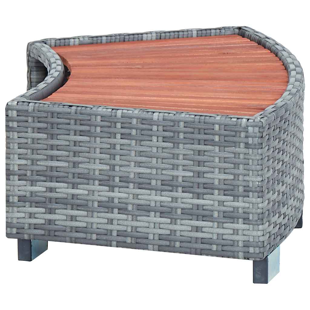 spatrin i polyrattan 92 x 45 x 25 cm grå