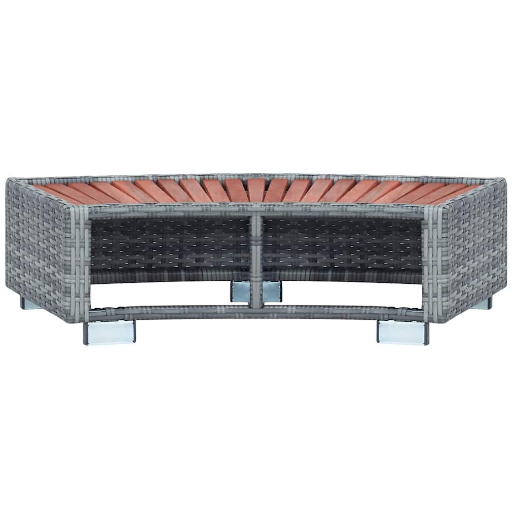 spatrin i polyrattan 92 x 45 x 25 cm grå