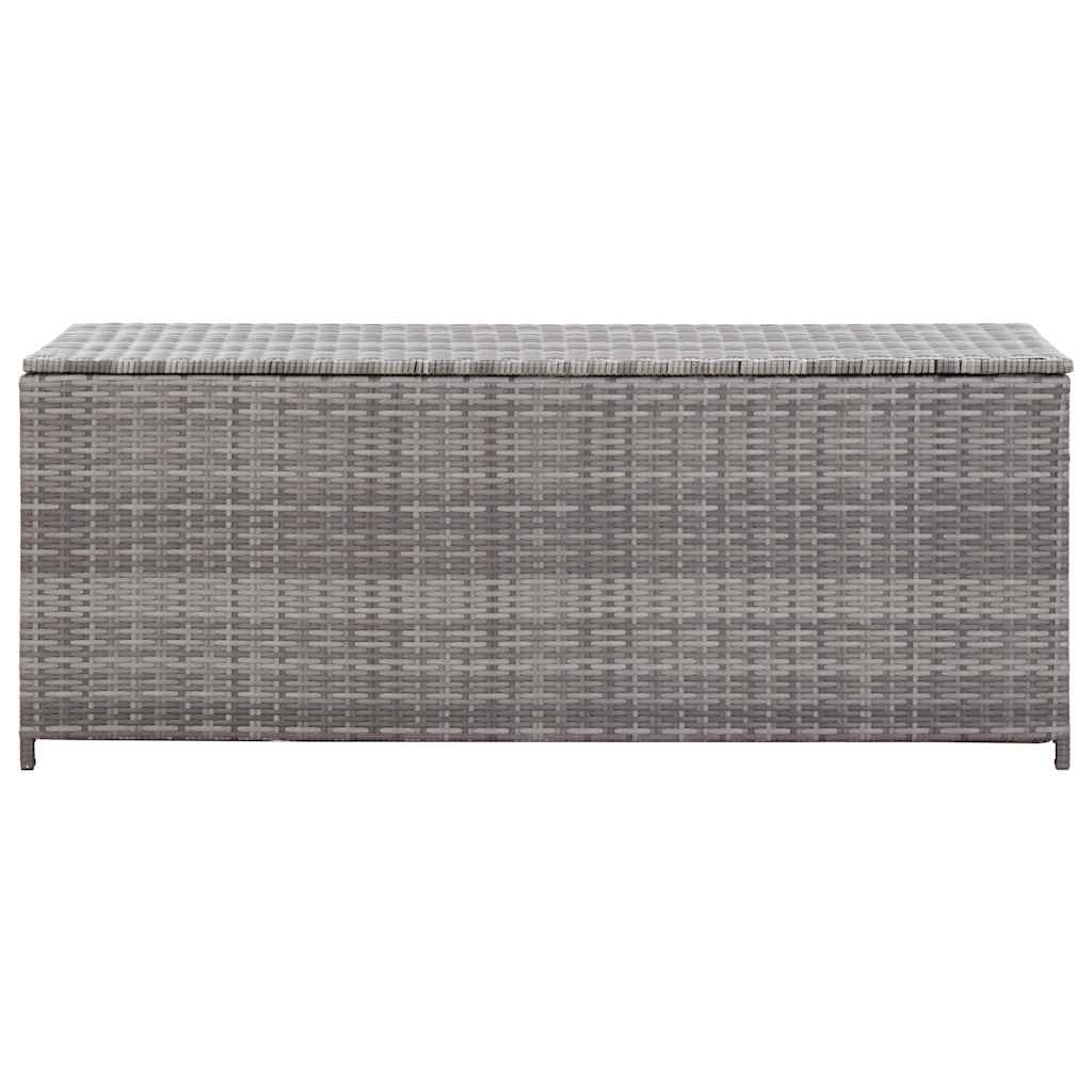 opbevaringskasse til haven 150x50x60 cm polyrattan grå