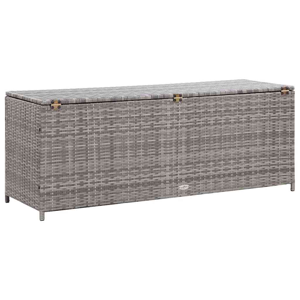 opbevaringskasse til haven 150x50x60 cm polyrattan grå